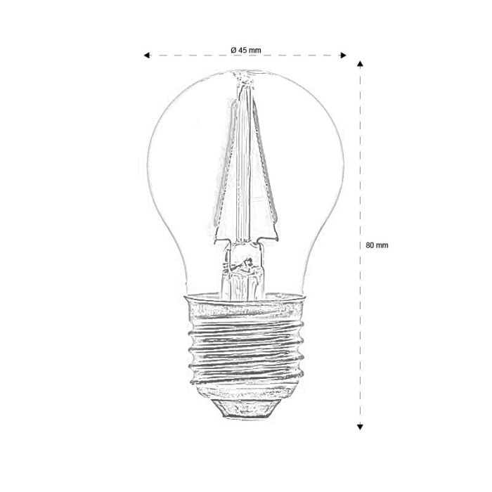 E27 Lampe à incandescence Sjors, 1,5w 2200K (Extra joli blanc) IP44