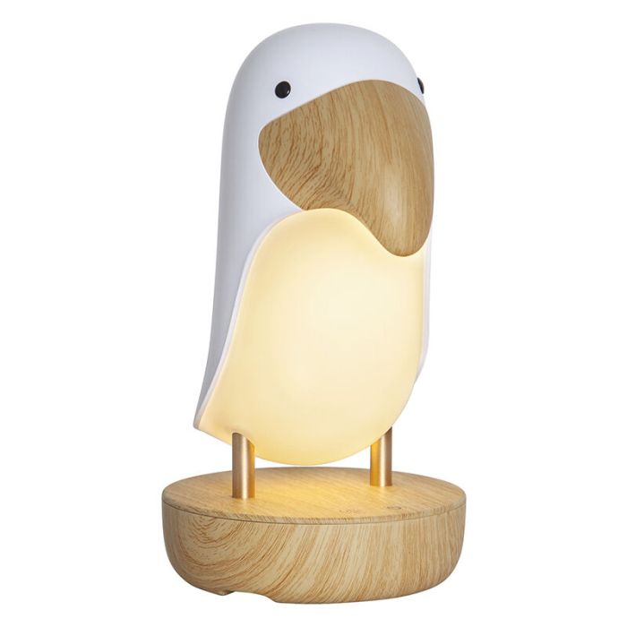 Veilleuse pour enfants blanche en plastique, Toucan, 0,54W, 3000K LED