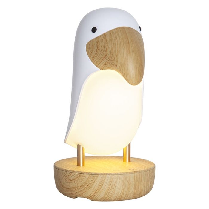 Veilleuse pour enfants blanche en plastique, Toucan, 0,54W, 3000K LED