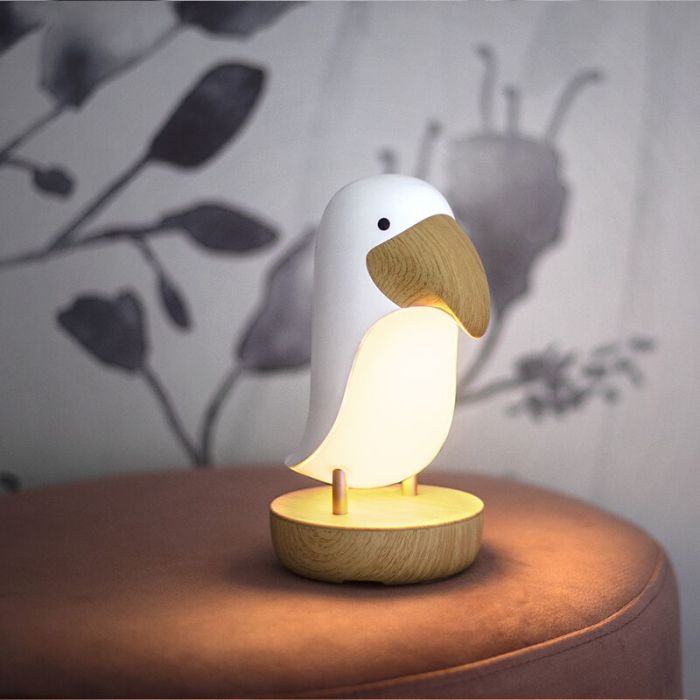 Veilleuse pour enfants blanche en plastique, Toucan, 0,54W, 3000K LED