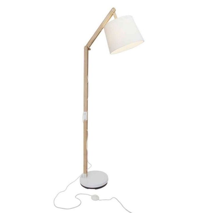Lampadaire en bois marron, Julia, avec interrupteur