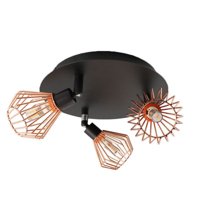 Plafonnier cuivre industriel, Keyshaira