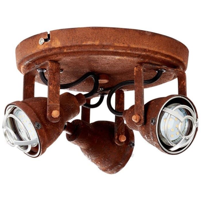 Spot plafond couleur rouille industriel, Abyga