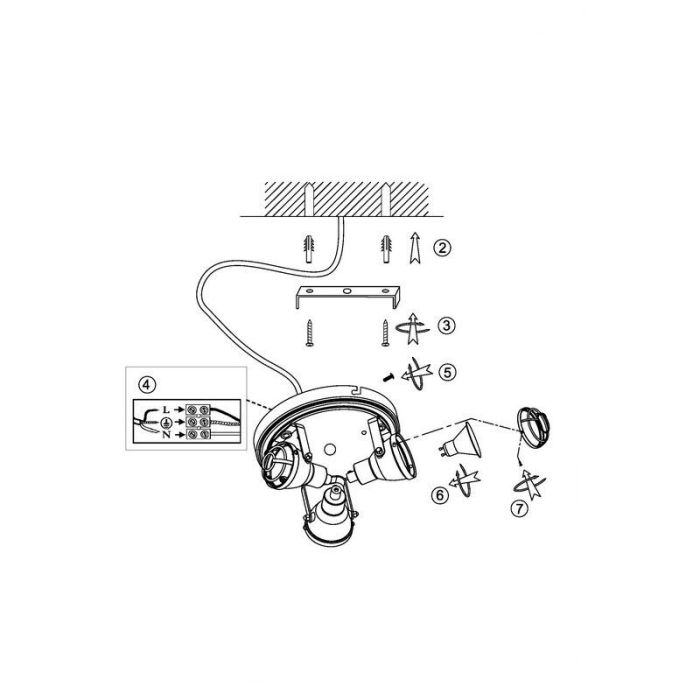 Spot plafond couleur rouille industriel, Abyga