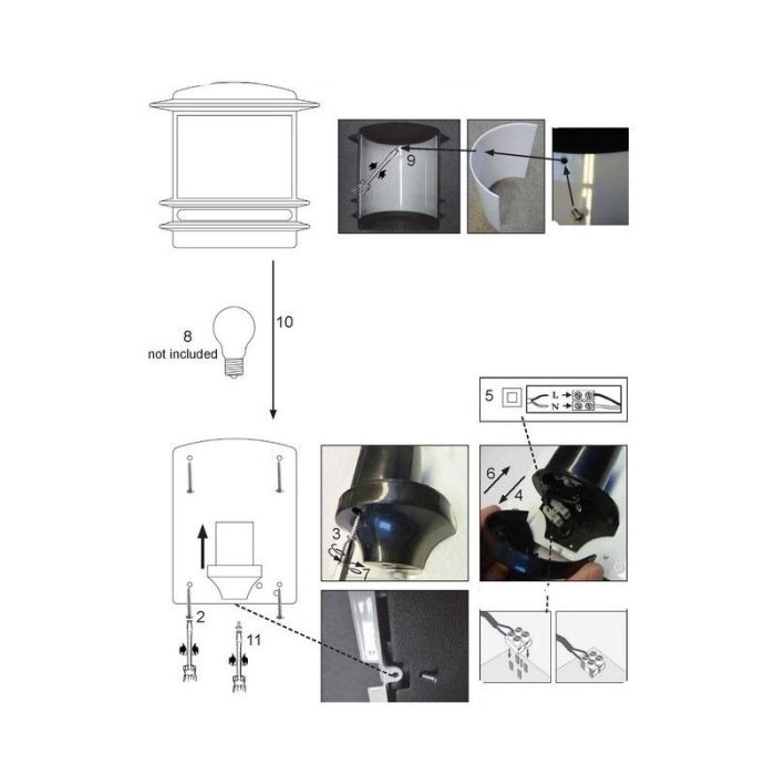 Luminaire extérieur transparente rustique, Zare, IP44