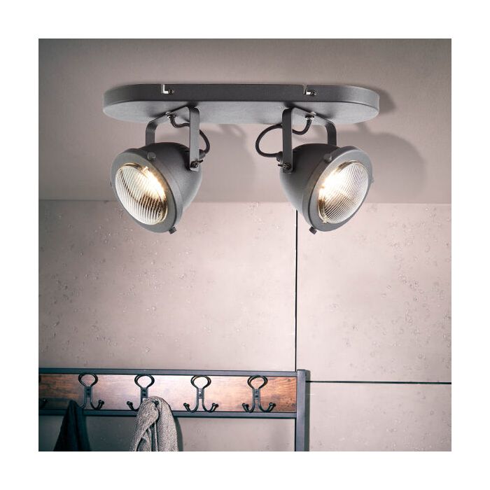 Spot plafond noir industriel, Liza