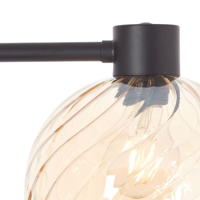 Lampadaire ambre rétro, Ubah, avec interrupteur