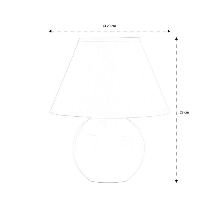 Lampe de table en céramique blanche, Pilar, avec interrupteur