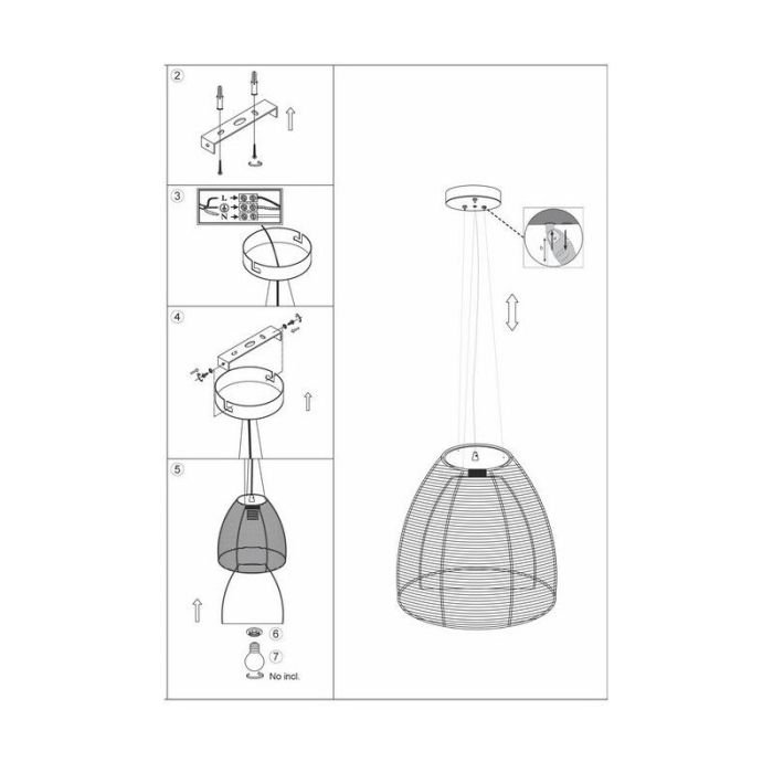 Suspension bronze moderne, Amela