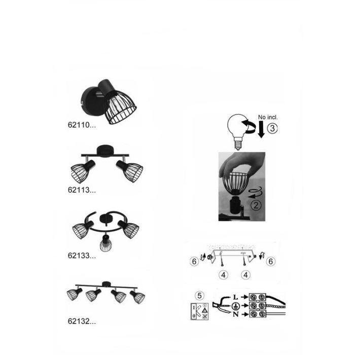 Spot plafond noir industriel, Adama