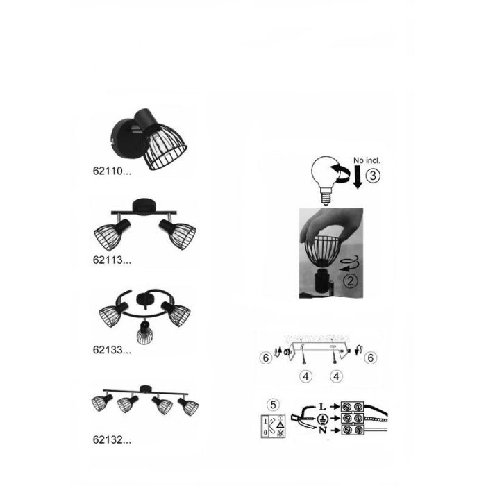 Spot plafond noir industriel, Adama