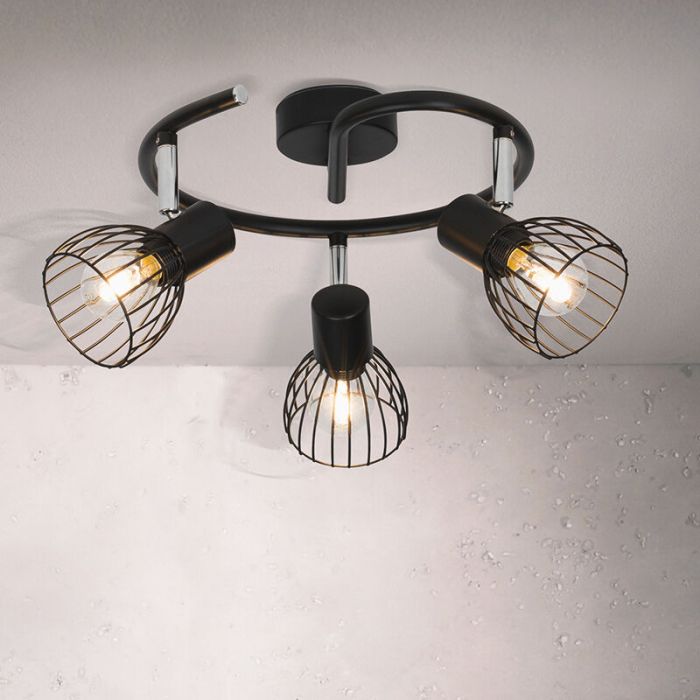 Spot plafond noir industriel, Adama