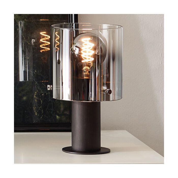 Lampe de table marronne design, Nour, avec interrupteur