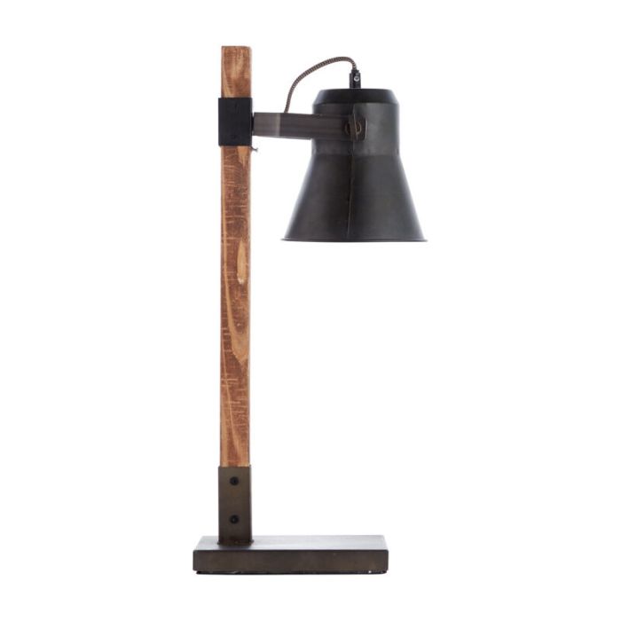 Lampe de table en bois marronne, Audrey, avec interrupteur
