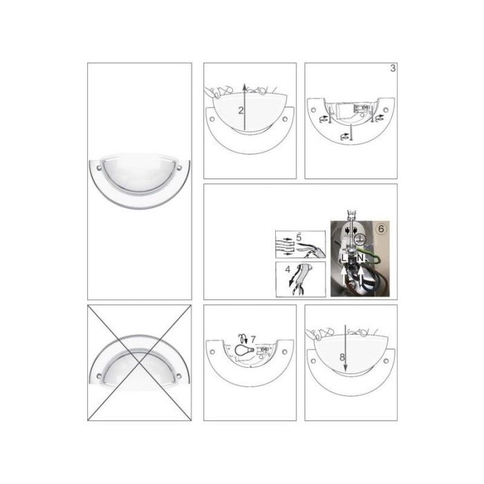 Applique murale chromée en verre, Angely