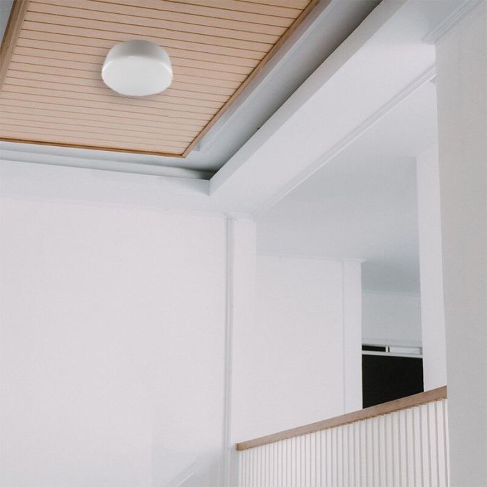 Lampe plafond blanche en verre, Tren