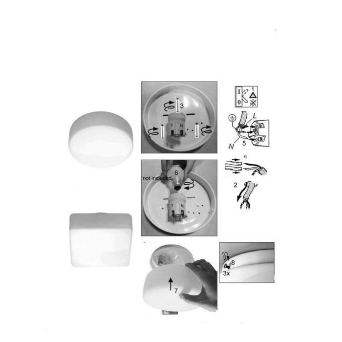 Lampe plafond blanche en verre, Tren