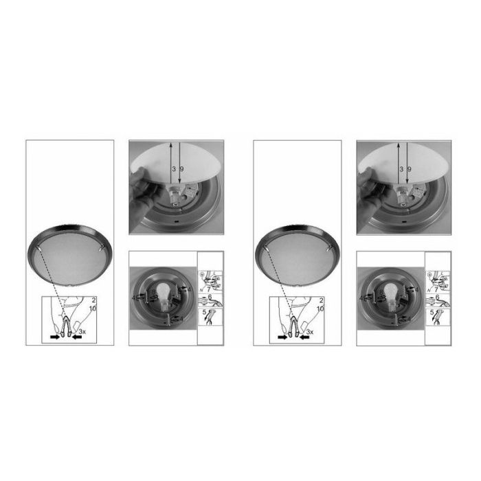 Plafonnier gris en verre, Elene