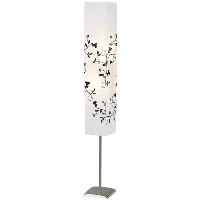 Lampadaire en papier blanc, Octavio, avec interrupteur