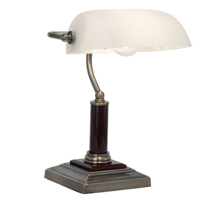 Lampe de bureau en bois marronne, Koosje, avec interrupteur