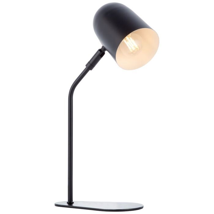 Lampe de table noire moderne, Lukas, avec interrupteur