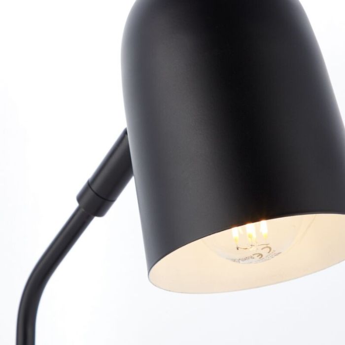 Lampe de table noire moderne, Lukas, avec interrupteur