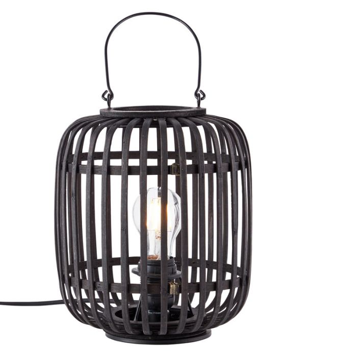 Lampe de table en bois noire, Brain