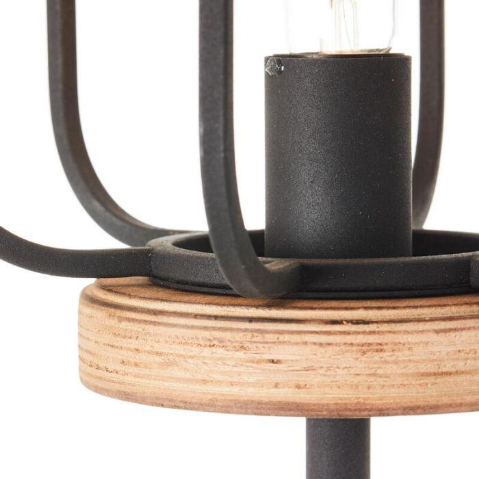 Lampadaire en bois noir, Taede, avec interrupteur
