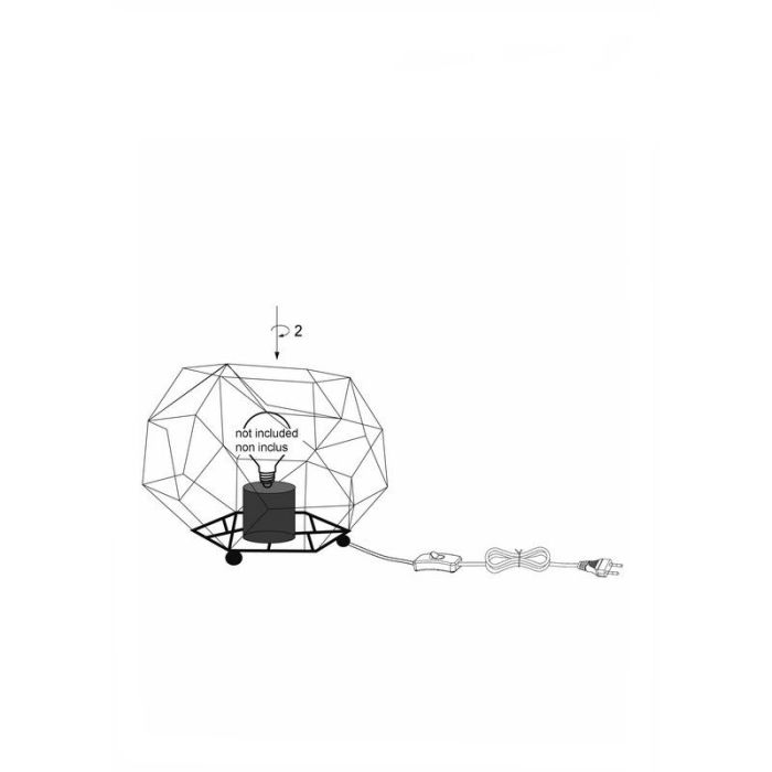 Lampe de table cuivre industrielle, Noelle, avec interrupteur