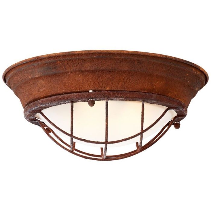 Lampe plafond couleur rouille industrielle, Aoife