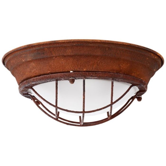 Lampe plafond couleur rouille industrielle, Aoife