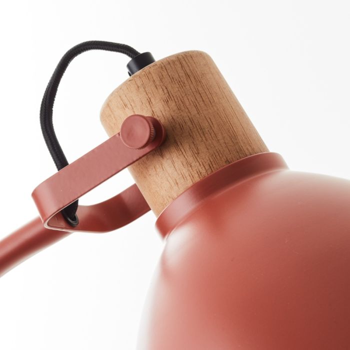 Lampadaire rouge rustique, Thalina, avec interrupteur