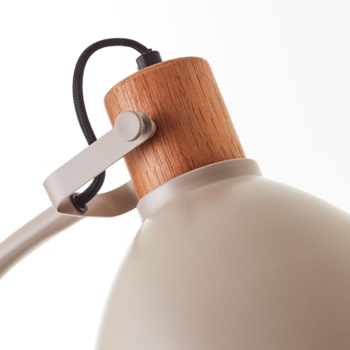 Lampadaire taupe rustique, Thalina, avec interrupteur