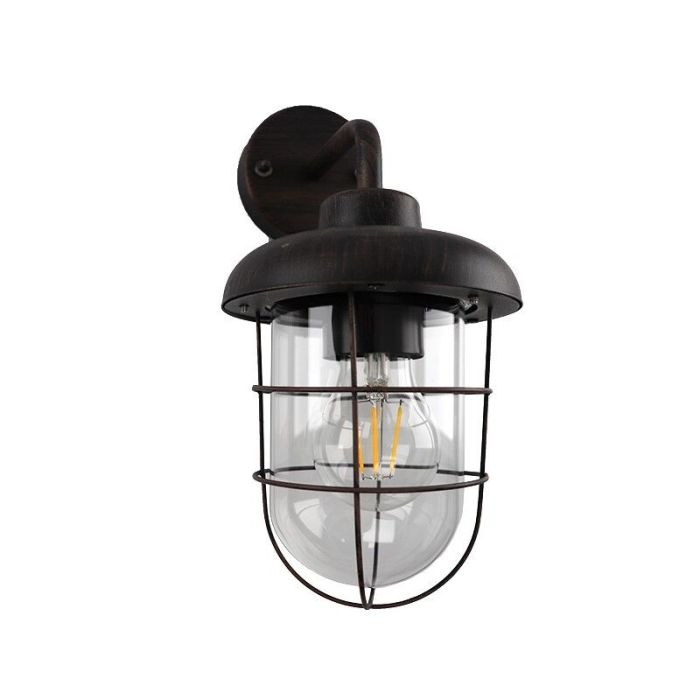 Luminaire extérieur couleur rouille industrielle, Jaycea, IP44