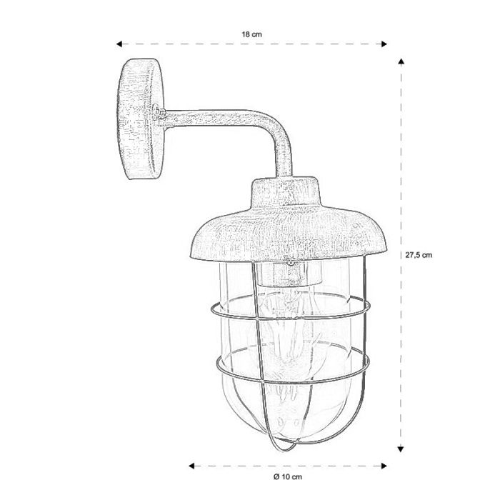 Luminaire extérieur couleur rouille industrielle, Jaycea, IP44