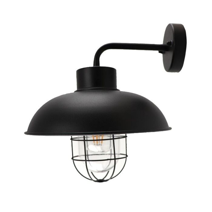 Luminaire extérieur noir industriel, Jaymiley, IP44