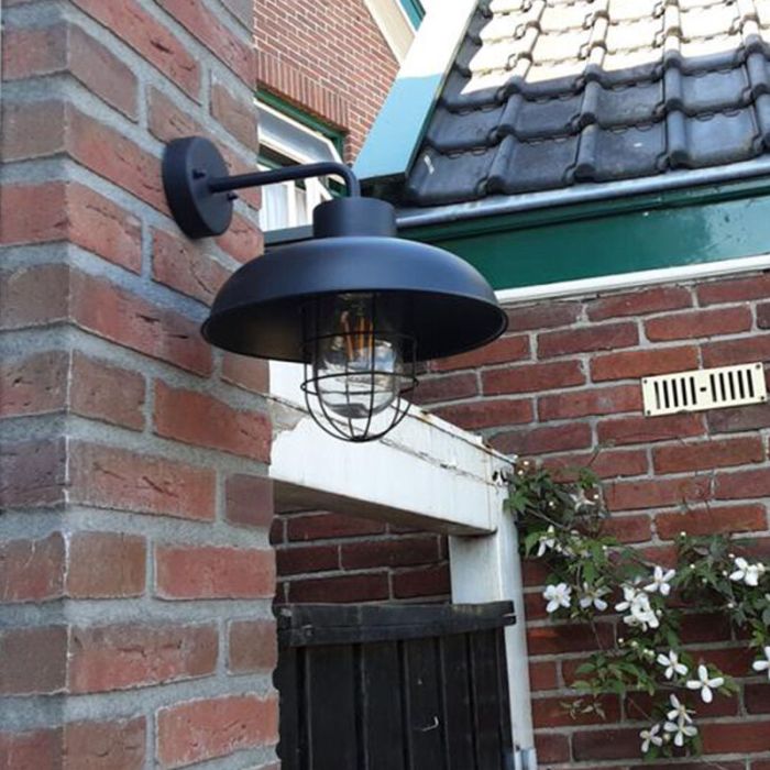 Luminaire extérieur noir industriel, Jaymiley, IP44