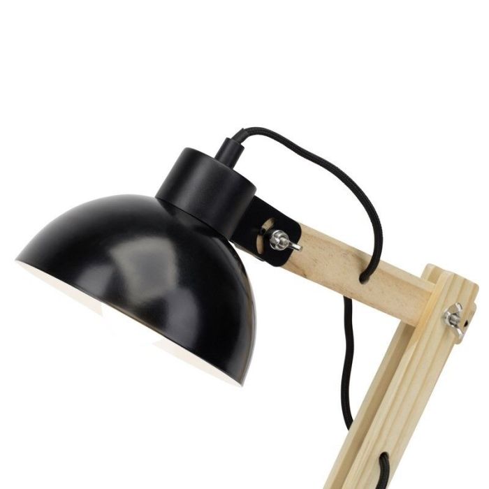 Lampe de bureau noire moderne, Allegra, avec interrupteur