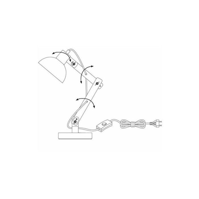 Lampe de bureau noire moderne, Allegra, avec interrupteur