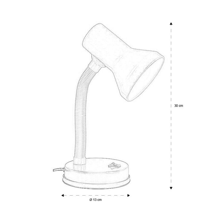 Lampe de bureau noire en plastique, Loet, avec interrupteur