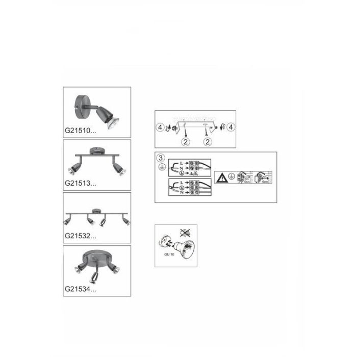 Plafonnier chromé en métal, Keysha, 3W, 3000K LED