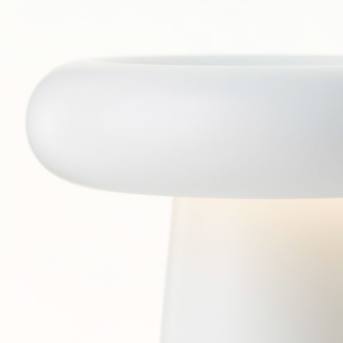 Lampe de table d'extérieur rechargeable blanche moderne, Stig, 3W, 3000K LED, IP44, gradable en 3 étapes