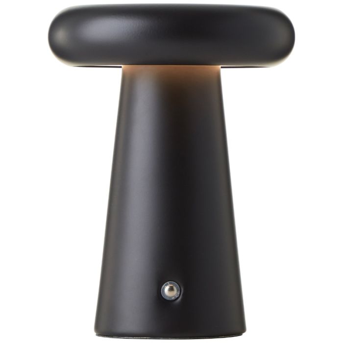 Lampe de table d'extérieur rechargeable noire moderne, Stig, 3W, 3000K LED, IP44, gradable en 3 étapes