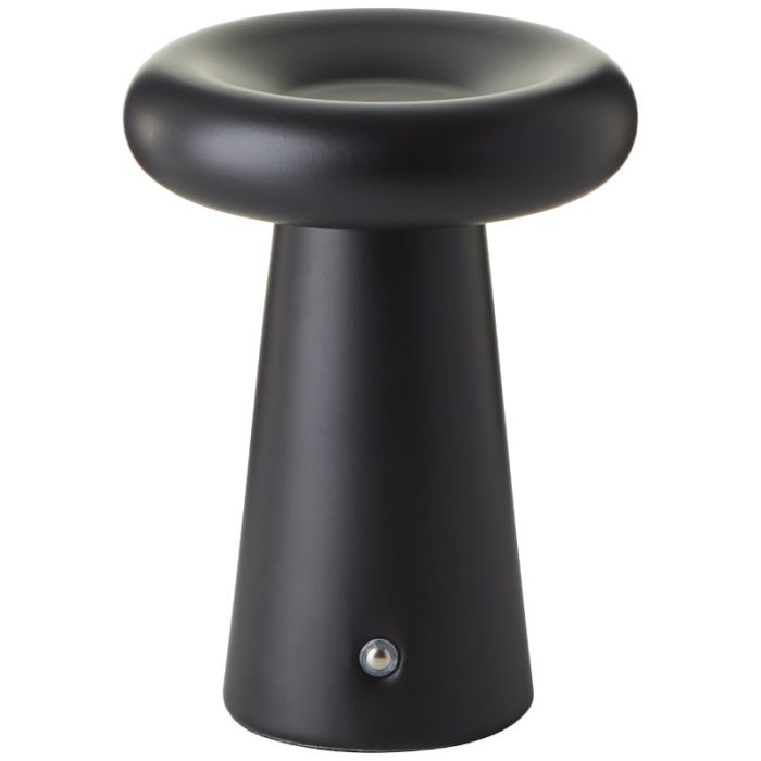 Lampe de table d'extérieur rechargeable noire moderne, Stig, 3W, 3000K LED, IP44, gradable en 3 étapes