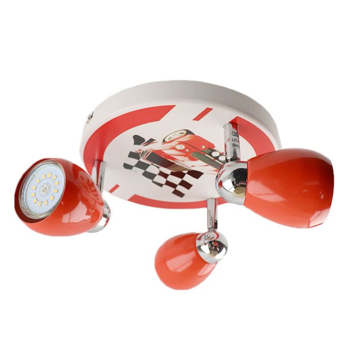 Spot plafond pour enfants rouge en métal, Vidal