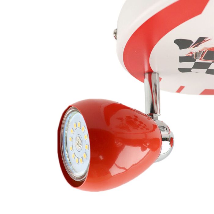 Spot plafond pour enfants rouge en métal, Vidal