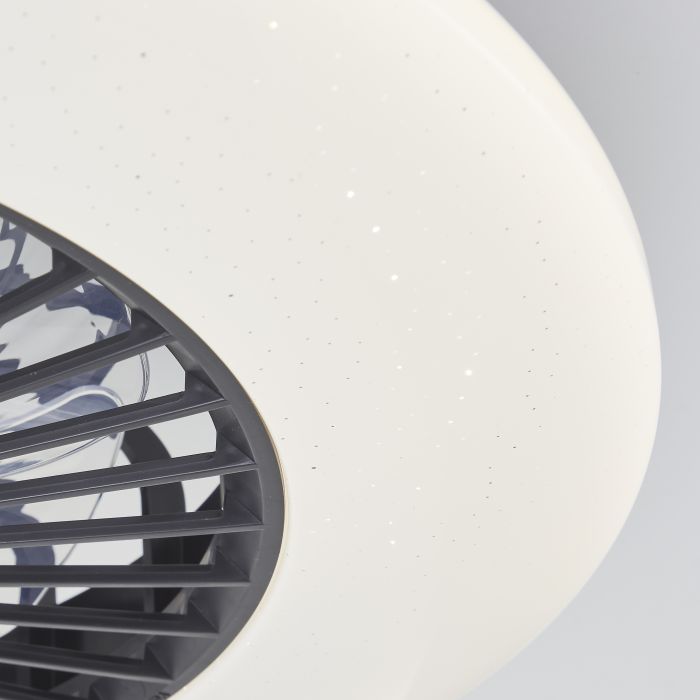 Ventilateur de plafond noir moderne, Sofieke, 48W, RGBW LED, avec télécommande