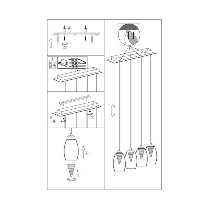 Suspension chromée moderne, Aliyah, 5W, 3000K LED
