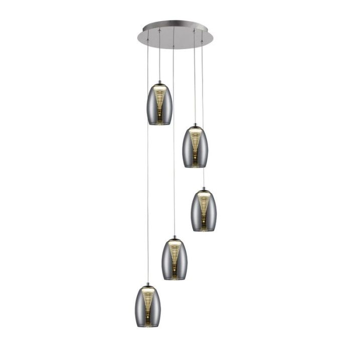 Suspension table à manger chromée moderne, Aliyah, 5W, 3000K LED