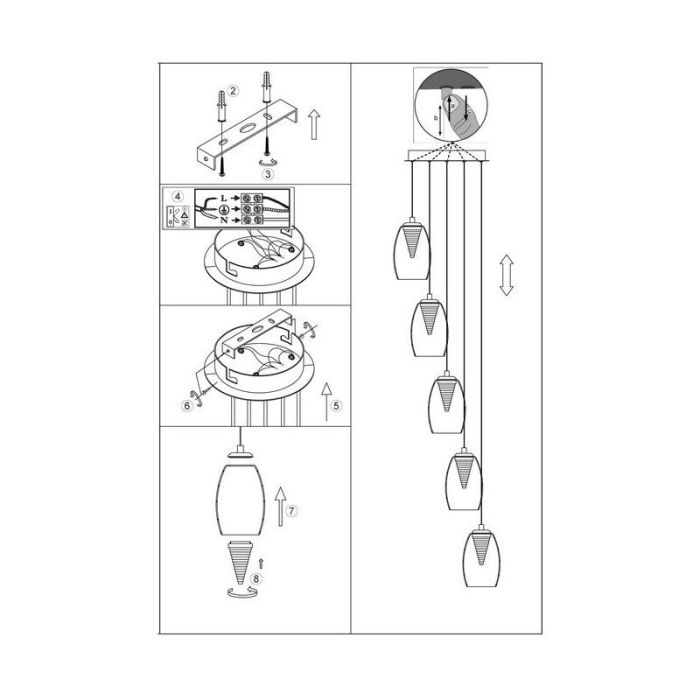 Suspension table à manger chromée moderne, Aliyah, 5W, 3000K LED